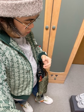 「ケーブルニット」｜「アイテム（スウェット）」を使った、りゅうたさん（メンズ・158cm）の春コーディネート