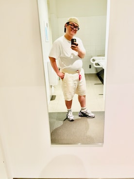 「LACOSTE（ラコステ）の【LACOSTE】COTTON LOGO HUNTING L1130（ハンチング/ベレー帽、ベージュ系）」を使った、りゅうたさん（メンズ・160cm）の春コーディネート
