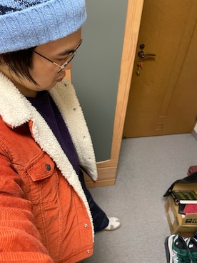 「ジャーマントレーナー」｜「アイテム（デニムジャケット）」を使った、りゅうたさん（メンズ・158cm）の冬コーディネート