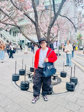 「CDG（シーディージー）のアイテム」を使った、りゅうたさん（メンズ・160cm）の春コーディネート