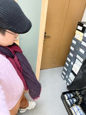 「ケーブルニット」｜「アイテム（ハンチング/ベレー帽）」を使った、りゅうたさん（メンズ・158cm）の冬コーディネート