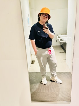 「LACOSTE（ラコステ）のLACOSTE / クルーネック Tシャツ（Tシャツ/カットソー、ブルー系）」を使った、りゅうたさん（メンズ・160cm）の春コーディネート