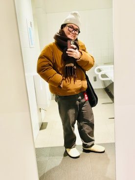 「アイテム（ストール/ショール）」を使った、りゅうたさん（メンズ・160cm）の冬コーディネート