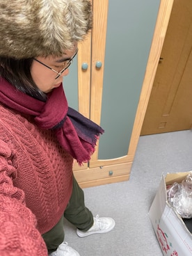 マフラーを使った ボルドー のメンズ人気ファッションコーディネート Wear