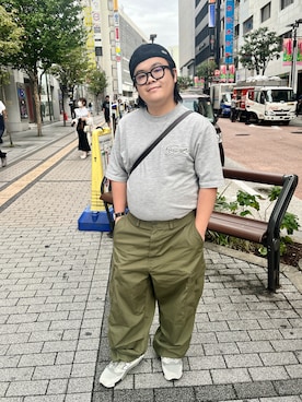 「LACOSTE（ラコステ）のオーバーサイズクロックエンブレムスウェットTシャツ トレーナー（スウェット）」を使った、りゅうたさん（メンズ・159cm・30代）の秋コーディネート