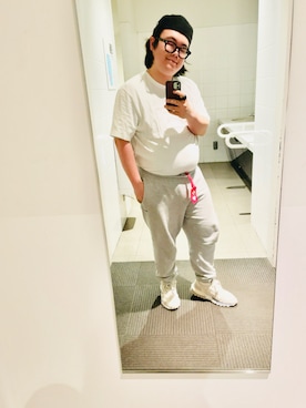 「LACOSTE（ラコステ）の【LACOSTE】COTTON LOGO HUNTING L1130（ハンチング/ベレー帽、ブラック系）」を使った、りゅうたさん（メンズ・160cm）の春コーディネート