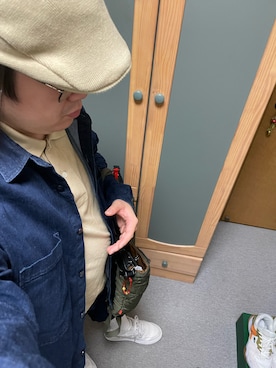 「シャツジャケット」｜「アイテム（ハンチング/ベレー帽）」を使った、りゅうたさん（メンズ・158cm）の春コーディネート