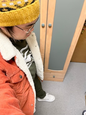 「ボア」｜「アイテム（デニムジャケット）」を使った、りゅうたさん（メンズ・158cm）の冬コーディネート