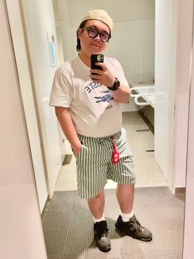 「アイテム（ハンチング/ベレー帽）」を使った、りゅうたさん（メンズ・159cm）の夏コーディネート