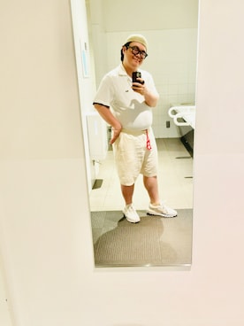 「LACOSTE（ラコステ）の【LACOSTE】COTTON LOGO HUNTING L1130（ハンチング/ベレー帽、ベージュ系）」を使った、りゅうたさん（メンズ・160cm）の春コーディネート