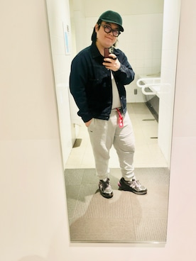 「LACOSTE（ラコステ）の【LACOSTE】FLANNNEL CAP（キャップ、グリーン系）」を使った、りゅうたさん（メンズ・160cm）の春コーディネート