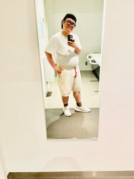 「LACOSTE（ラコステ）の【LACOSTE】COTTON LOGO HUNTING L1130（ハンチング/ベレー帽、ブラック系）」を使った、りゅうたさん（メンズ・160cm）の春コーディネート