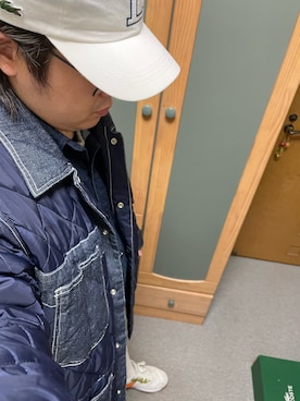 「ケーブルニット」｜「アイテム（デニムジャケット）」を使った、りゅうたさん（メンズ・158cm）の春コーディネート