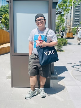 「NEW BALANCE（ニューバランス）のリブ ミッドカフ 3Pソックス（ソックス/靴下、その他）」を使った、りゅうたさん（メンズ・160cm）の春コーディネート