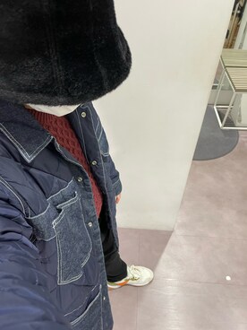 「ケーブルニット」｜「アイテム（デニムジャケット）」を使った、りゅうたさん（メンズ・158cm）の春コーディネート