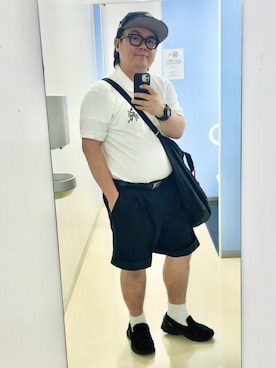 「ぽっちゃり、夏」｜「アイテム（パンツ）」を使った、りゅうたさん（メンズ・159cm）の夏コーディネート