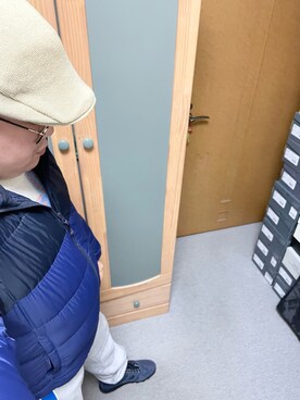 「ハンチング」｜「アイテム（ダウンジャケット/コート）」を使った、りゅうたさん（メンズ・158cm）の春コーディネート