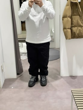 「黒パンツ」｜りゅうたさん（メンズ・158cm・20代）の冬コーディネート