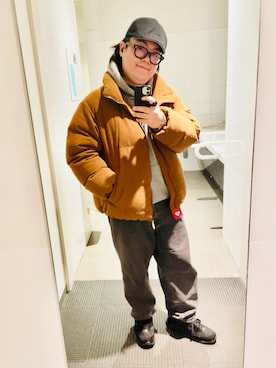 「アイテム（ダウンジャケット/コート）」を使った、りゅうたさん（メンズ・159cm）の秋コーディネート