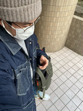 「ケーブルニット」｜「アイテム（デニムジャケット）」を使った、りゅうたさん（メンズ・158cm）の春コーディネート