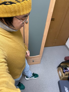 「マスタードイエロー」｜りゅうたさん（メンズ・158cm）の冬コーディネート