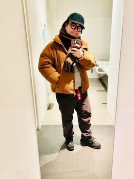 「アイテム（ストール/ショール）」を使った、りゅうたさん（メンズ・160cm）の冬コーディネート