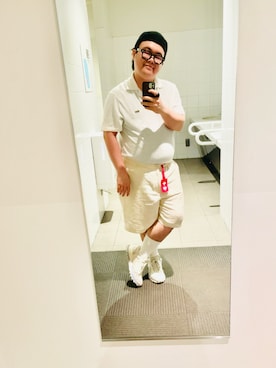 「LACOSTE（ラコステ）の【LACOSTE】COTTON LOGO HUNTING L1130（ハンチング/ベレー帽、ブラック系）」を使った、りゅうたさん（メンズ・160cm）の春コーディネート