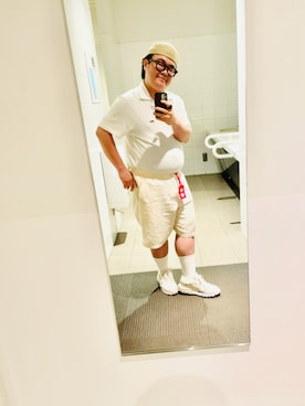 「LACOSTE（ラコステ）の《LACOSTE》3×2 リブクルー（ソックス/靴下、ホワイト系）」を使った、りゅうたさん（メンズ・160cm）の春コーディネート