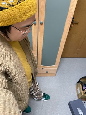 「チェック柄に恋してる」｜「アイテム（ニットキャップ/ビーニー）」を使った、りゅうたさん（メンズ・158cm）の冬コーディネート