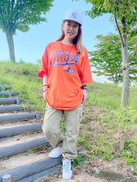 「The Hundreds（ザ ハンドレッツ）のアイテム」を使った、みーこさん（レディース・157cm）の夏コーディネート