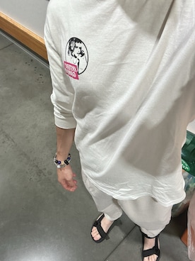 「アイテム（サンダル）」を使った、ヒーボーさん（メンズ・177cm）の夏コーディネート