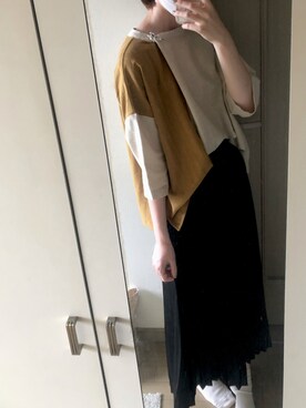 「シサム工房（シサムコウボウ）のアイテム」を使った、早記さん（レディース・158cm）の夏コーディネート