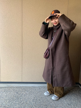 「ABITOKYO（アビトーキョー）のアイテム（ジャケット/アウター）」を使った、　　7ちゃさん（レディース・152cm）の冬コーディネート