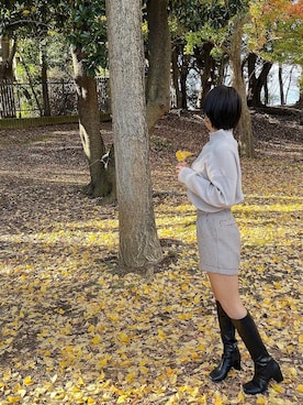 「GLOBAL WORK（グローバルワーク）のアイテム（ニット/セーター、ベージュ系）」を使った、𝚂𝚊𝚔𝚒さん（レディース・154cm）の秋コーディネート