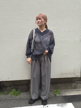 「骨格ストレート」｜「KBF（ケイビーエフ）のアイテム（ニット/セーター）」を使った、ユイさん（レディース・163cm）の秋コーディネート