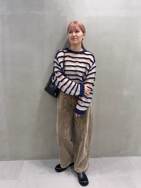 「骨格ストレート」｜「KBF（ケイビーエフ）のアイテム（ニット/セーター）」を使った、ユイさん（レディース・163cm）の秋コーディネート