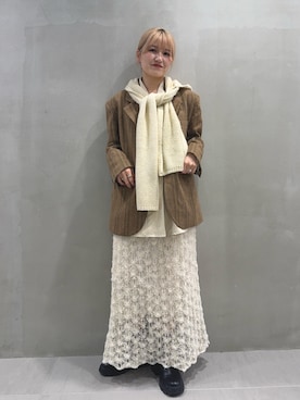 「アイテム（マフラー）」を使った、ユイさん（レディース・163cm・20代）の冬コーディネート