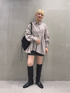 「アイテム（バックパック/リュック）」を使った、ユイさん（レディース・164cm）の秋コーディネート