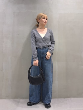 「骨格ストレート」｜「KBF（ケイビーエフ）のアイテム（ニット/セーター）」を使った、ユイさん（レディース・163cm）の秋コーディネート