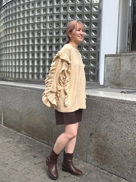 「LAATO（ラート）のアイテム」を使った、ユイさん（レディース・163cm）の秋コーディネート