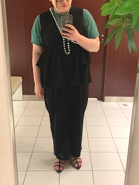 「アイテム（つなぎ/オールインワン）」を使った、yukkoさん（レディース・164cm）の夏コーディネート
