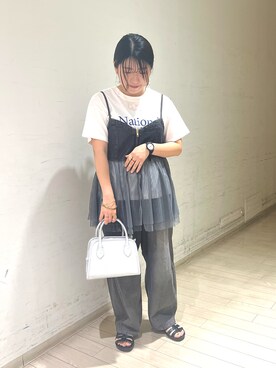 「Samansa Mos2 blue（サマンサモスモスブルー）のアイテム（バッグ）」を使った、ミヅキさん（骨格ストレート・レディース・150cm）の秋コーディネート