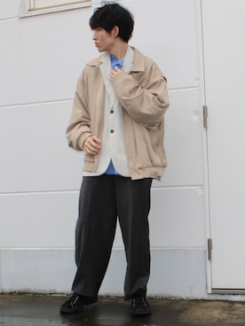 「shiki tokyo（シキトウキョウ）のアイテム（ジャケット/アウター）」を使った、takumaさん（メンズ・178cm）の春コーディネート