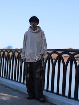「shiki tokyo（シキトウキョウ）のアイテム（パーカー）」を使った、takumaさん（メンズ・178cm）の冬コーディネート