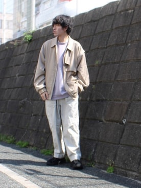 「shiki tokyo（シキトウキョウ）のアイテム（ジャケット/アウター）」を使った、takumaさん（メンズ・178cm）の春コーディネート