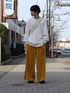 「shiki tokyo（シキトウキョウ）のアイテム（パンツ）」を使った、takumaさん（メンズ・176cm）の冬コーディネート