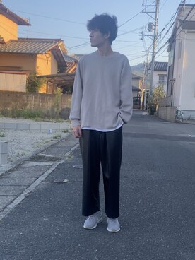 「WYM LIDNM（ウィム バイ リドム）のMILANO RIB HEAVY WEIGHT PO KNIT（ニット/セーター）」を使った、takumaさん（メンズ・178cm）の秋コーディネート