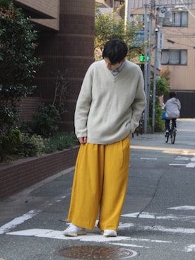 「shiki tokyo（シキトウキョウ）のアイテム（パンツ）」を使った、takumaさん（メンズ・176cm）の秋コーディネート