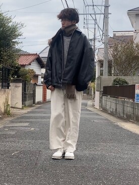 「JUNRED（ジュンレッド）のアイテム（その他トップス）」を使った、takumaさん（メンズ・178cm）の冬コーディネート
