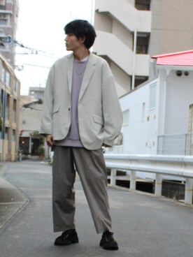 「shiki tokyo（シキトウキョウ）のアイテム（スニーカー）」を使った、takumaさん（メンズ・178cm）の春コーディネート